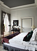 Grey and white bedroom