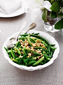 Peas and beans with hazelnuts