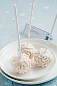 Three cake pops for a wedding