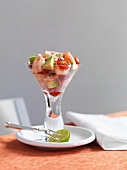 Prawn cocktail with avocados and cherry tomatoes