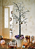 Modern Christmas tree and presents