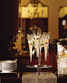 Champagne Flutes in a Holder for a New Years Eve Celebration