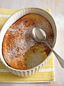 Baked lemon and coconut pudding