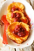 French toast with raspberry sauce