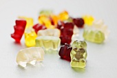Various coloured gummi bears