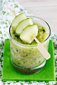 Cucumber, apple, banana and parsley smoothie
