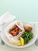 Fischfilet mit Gemüse im Backpapier (für Diabetiker)