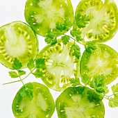 Green tomatoes and parsley