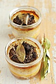 Goose liver pies served in glasses
