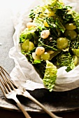 Fried Savoy cabbage with grapes