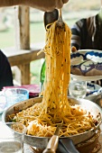 Spaghetti puttanesca (pasta dish with olives and capers)