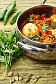 Egg curry with coriander
