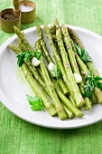 Pickled asparagus with garlic and parsley