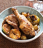 Sweet and sour chicken with figs