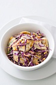 Chicken salad with corn and red cabbage