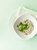 Mushroom risotto (seen from above)