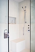 Modern tile and glass shower