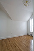 Empty room in apartment with hardwood floor