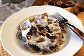 Chestnut papardelle with a ricotta and walnut sauce