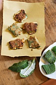 Fried comfrey packets with with cream cheese