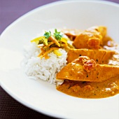 Chicken in masala sauce with rice (La Réunion)