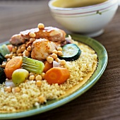 Algerian chicken dish with couscous