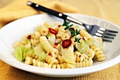 Fusilli with leek and chilli rings