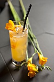 Cocktail mit Orchideenblüten