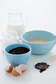 Ingredients for chocolate cake mixture