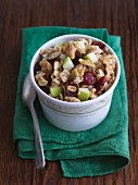 Cardboard Bowl of Oatmeal with Fruit and Nuts