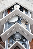 Open kitchen drawers