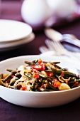 Green beans with onions and tomatoes