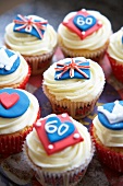 Various Jubilee cupcakes (England)