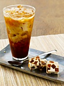 Glass of Iced Coffee with Vanilla Nut Nougat