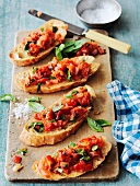 Bruschetta (Italian toasted bread topped with tomatoes)