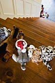 View of Stuffed Animals and Staircase