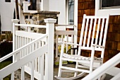 White Rocking Chair on Front Porch