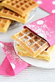 Waffles with icing sugar