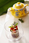 Fruit salad in glass