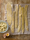Handmade Fresh Pasta on a Linen Cloth