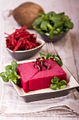 Beetroot mousse with lamb's lettuce