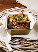 Roasted vegetables (potatoes, courgette) with rosemary
