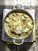 Kartoffelgratin mit Frühlingszwiebeln, Creme Fraiche & Parmesan