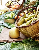 Fruit and vegetables on a market stall
