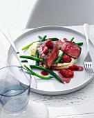 Plate of filet with green beans