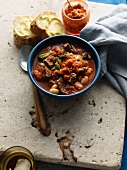 Bowl of meat and bean stew