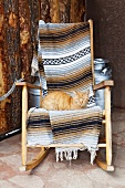 Cat on a Wooden Rocking Chair