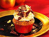A baked apple cupcake