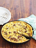 Caramelised onions and blue cheese quiche