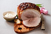 Sliced roast ham